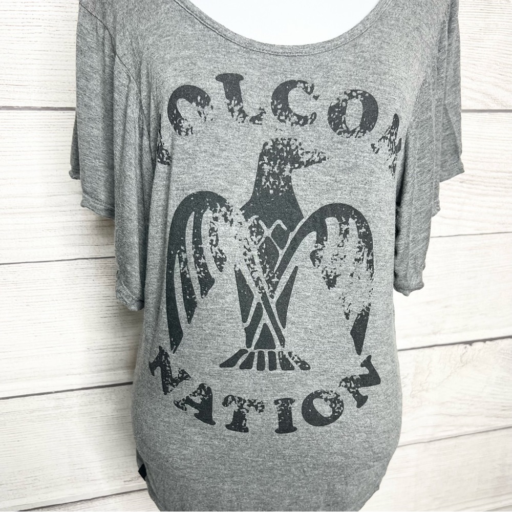 Volcom Nation Gray & Black Flutter Sleeve Skate T… - image 4